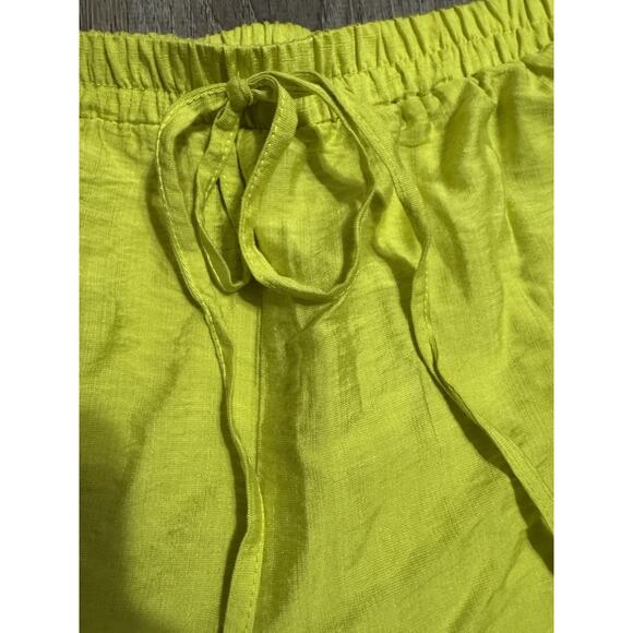 Maria GABRIELLE Neon Yellow Elastic Waist Pant Size L inseam 19” NWOT - Picture 2 of 3